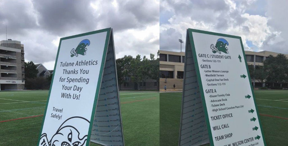 A FRAME SIGN. STREET SIGN. DIRECTIONAL SIGN NEW ORLEANS. tapia nola signs  ,
large temporary signs new orleans. Large full color graphics signs
